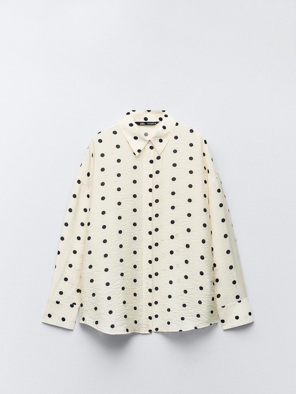 Zara Cream Shirt with Black Polka Dots